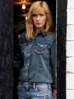 Kelly Reilly Yellowstone Beth Dutton Blue Denim Jacket