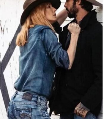 Kelly Reilly Yellowstone Beth Dutton Blue Denim Jacket