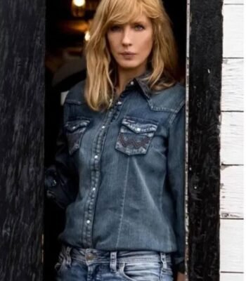 Kelly Reilly Yellowstone Beth Dutton Blue Denim Jacket