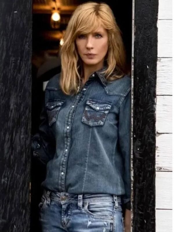 Kelly Reilly Yellowstone Beth Dutton Blue Denim Jacket