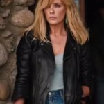 Kelly Reilly Yellowstone S4 Beth Dutton Black Leather Jacket