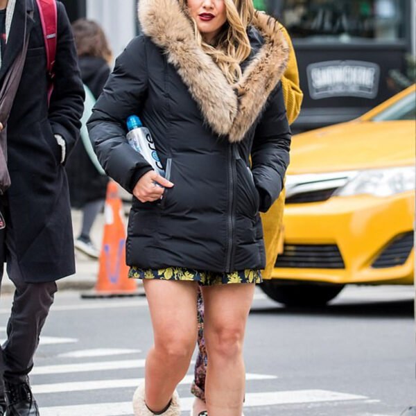 Kelsey Peters Younger Big Fur Collar Black Jacket