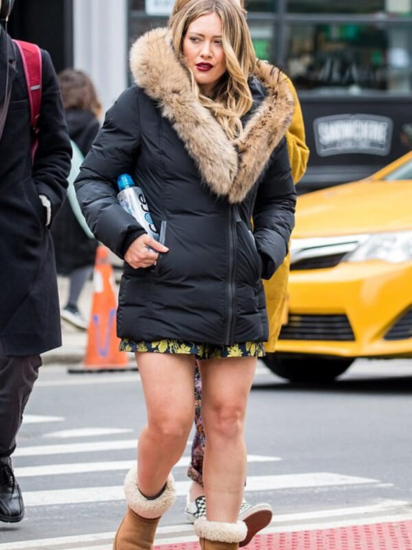 Kelsey Peters Younger Big Fur Collar Black Jacket