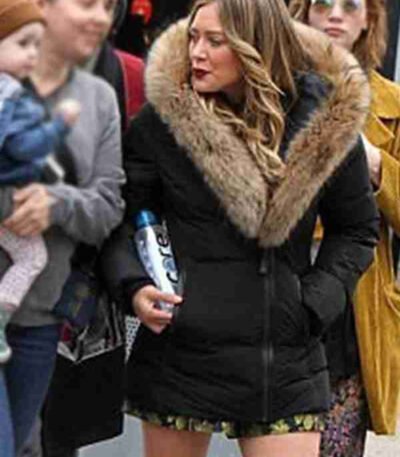 Kelsey Peters Younger Big Fur Collar Black Jacket