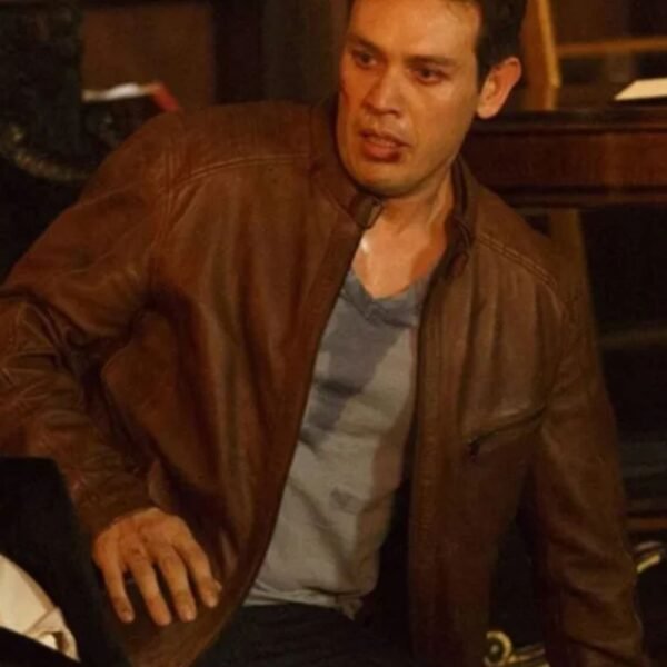 Kevin Alejandro Lucifer Brown Leather Jacket