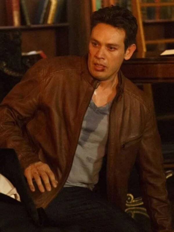 Kevin Alejandro Lucifer Brown Leather Jacket