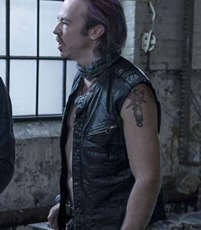 Kick Gurry Sense8 Puck Black Leather Vest