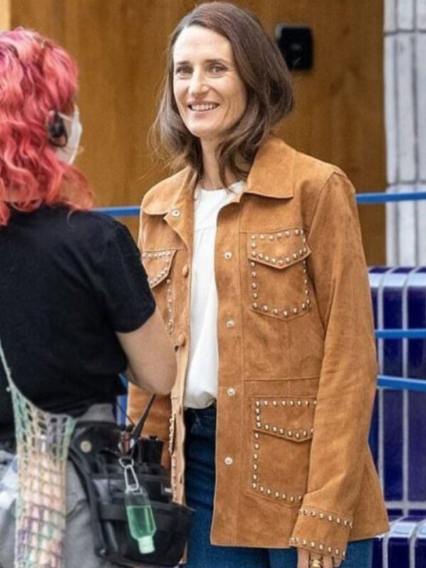 Killing Eve Camille Cottin Studded Brown Leather Jacket
