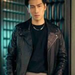 KinnPorsche the Series La forte S01 Bible Wichapas Sumettikul Black Leather Jacket