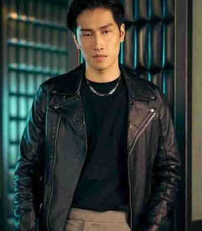 KinnPorsche the Series La forte S01 Bible Wichapas Sumettikul Black Leather Jacket