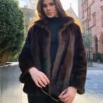 Kristie Vintage Mink Fur Brown Coat