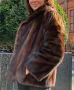 Kristie Vintage Mink Fur Brown Coat