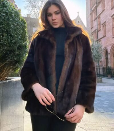 Kristie Vintage Mink Fur Brown Coat