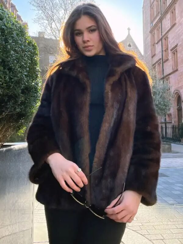 Kristie Vintage Mink Fur Brown Coat