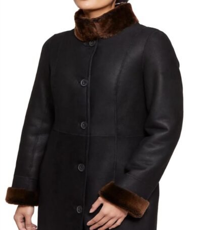 Kristin Sheepskin Shearling Fur Long Trench Coat