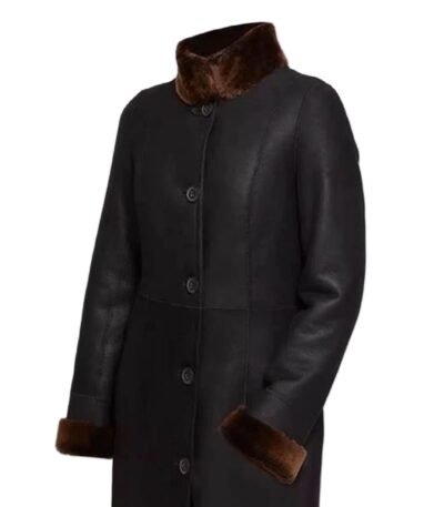 Kristin Sheepskin Shearling Fur Long Trench Coat