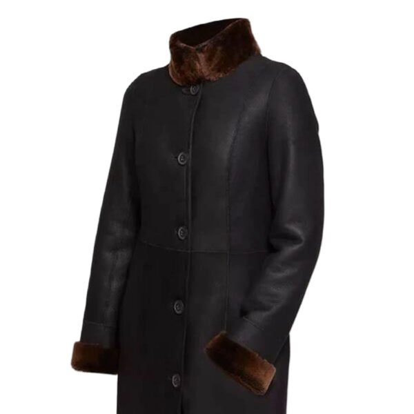 Kristin Sheepskin Shearling Fur Long Trench Coat