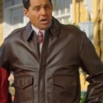 Kristoffer Polaha A Biltmore Christmas 2023 Brown Leather Jacket