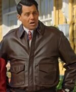 Kristoffer Polaha A Biltmore Christmas 2023 Brown Leather Jacket