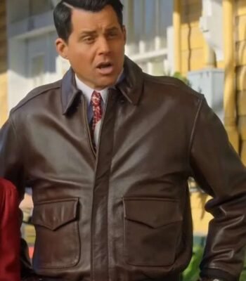 Kristoffer Polaha A Biltmore Christmas 2023 Brown Leather Jacket