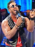 LA Knight Black Leather Vest