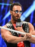 LA Knight Black Leather Vest