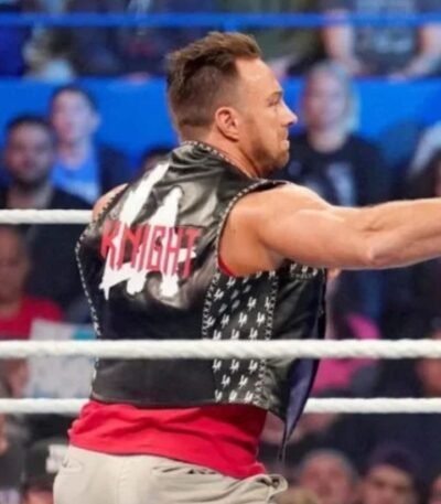 LA Knight Black Leather Vest