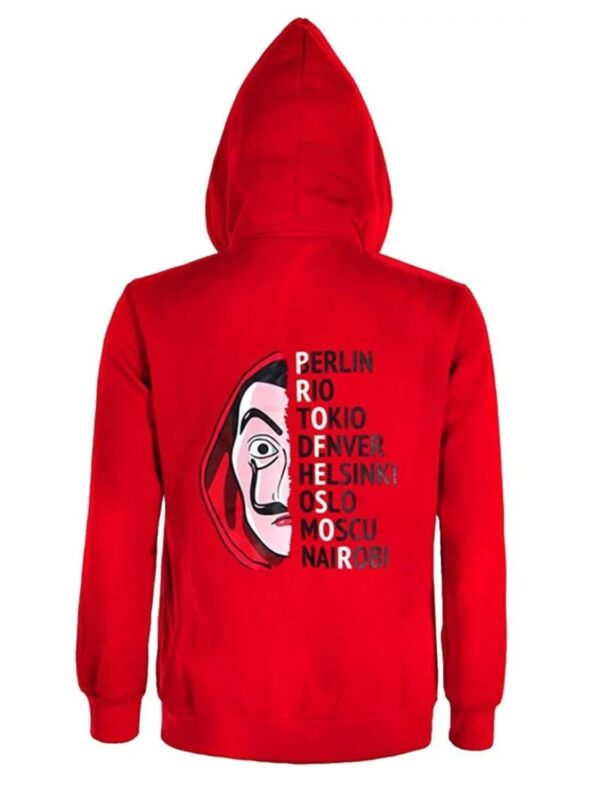 La Casa De Papel Money Heist Red Hooded Jacket
