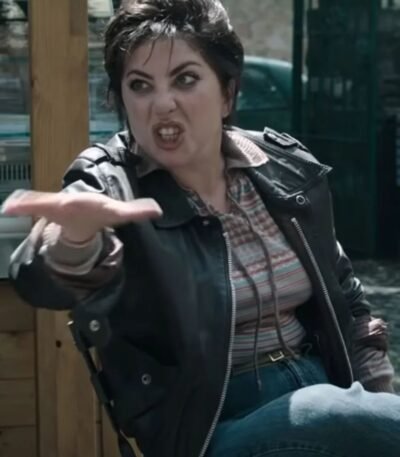 Lady Gaga House of Gucci Black Leather Jacket