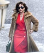Lady Gaga House of Gucci Brown Long Fur Coat