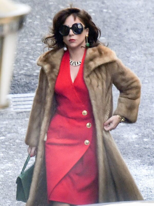 Lady Gaga House of Gucci Brown Long Fur Coat