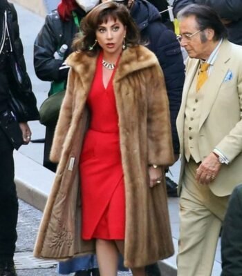 Lady Gaga House of Gucci Brown Long Fur Coat