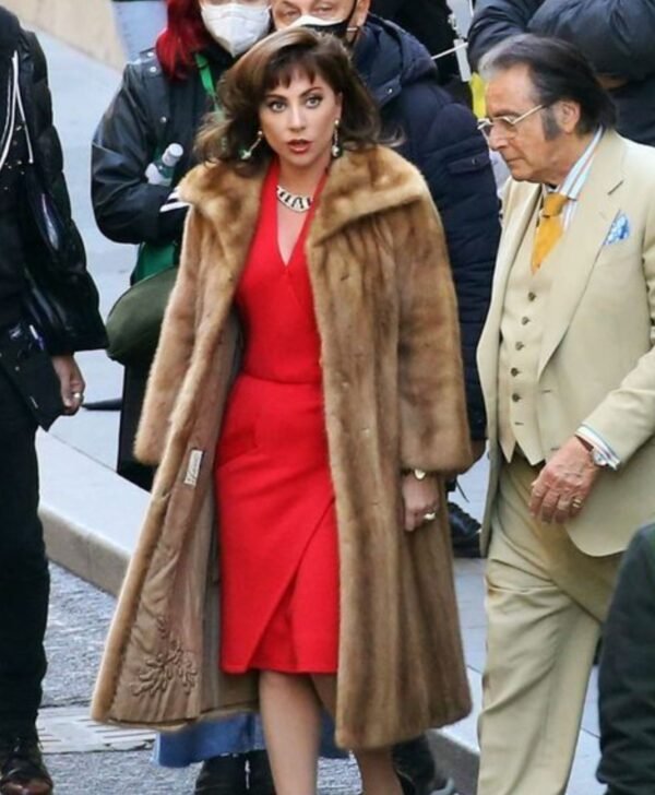 Lady Gaga House of Gucci Brown Long Fur Coat