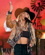 Lainey Wilson Peoples Choice Awards 2024 Fringe Leather Jacket