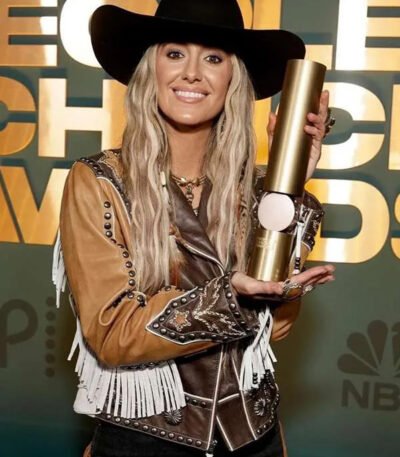 Lainey Wilson Peoples Choice Awards 2024 Fringe Leather Jacket