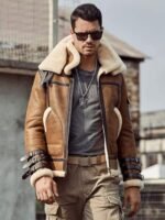 Lance Trippel Belted Double Collar B3 Bomber Jacket