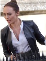 Laura Haddock Transformers 5 Black Leather Jacket