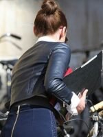 Laura Haddock Transformers 5 Black Leather Jacket