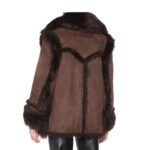 Lauren Brown Shearling Fur Suede Leather Coat