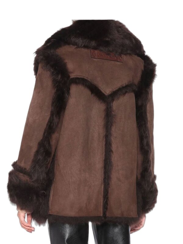 Lauren Brown Shearling Fur Suede Leather Coat