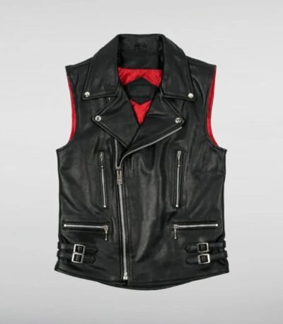 Lee Hayes Asymmetrical Biker MC Club Leather Vest