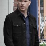Legacies Alaric Saltzman Black Suede Trucker Jacket