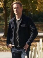 Legacies Alaric Saltzman Black Suede Trucker Jacket