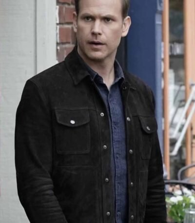 Legacies Alaric Saltzman Black Suede Trucker Jacket