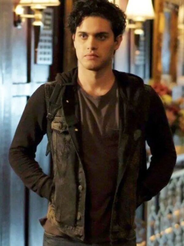 Legacies Landon Kirby Grey Hooded Denim Vest