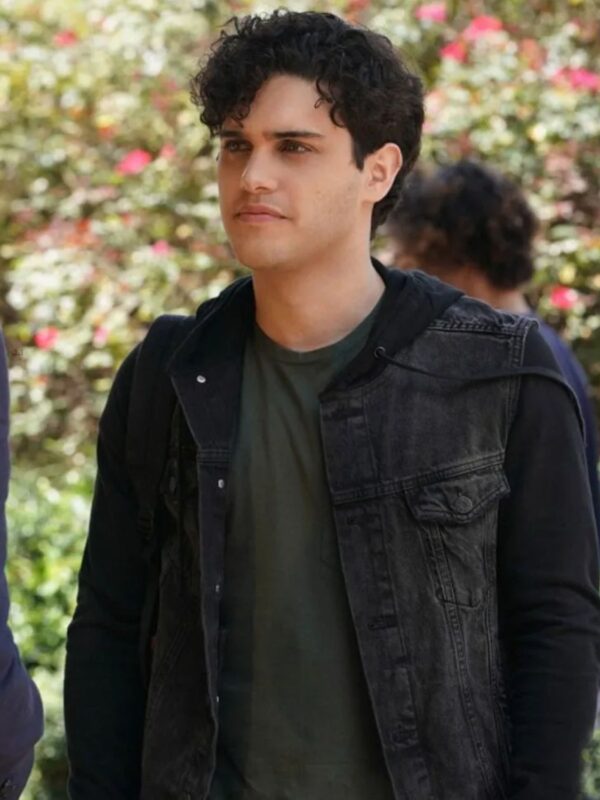 Legacies Landon Kirby Grey Hooded Denim Vest