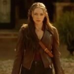 Legacies S04 Danielle Rose Russell Biker Brown Jacket