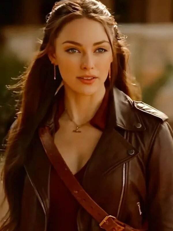 Legacies S04 Danielle Rose Russell Biker Brown Jacket