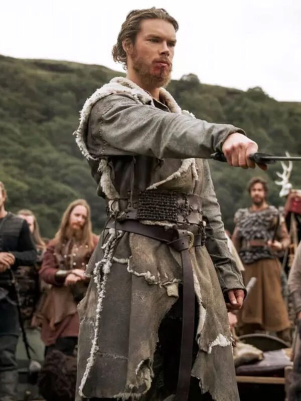 Leif Eriksson Vikings Valhalla Grey Suede Coat
