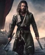 Leif Eriksson Vikings Valhalla Grey Suede Coat